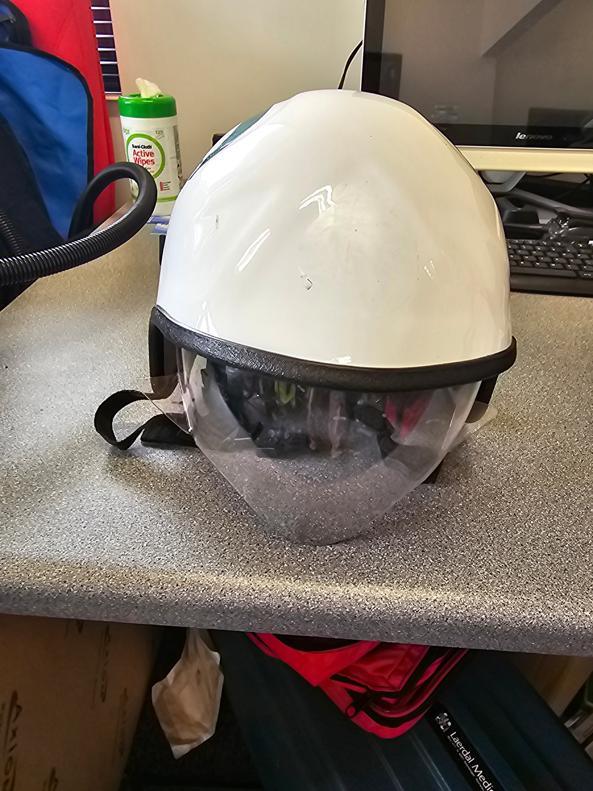 Pacific White Ambulance helmets