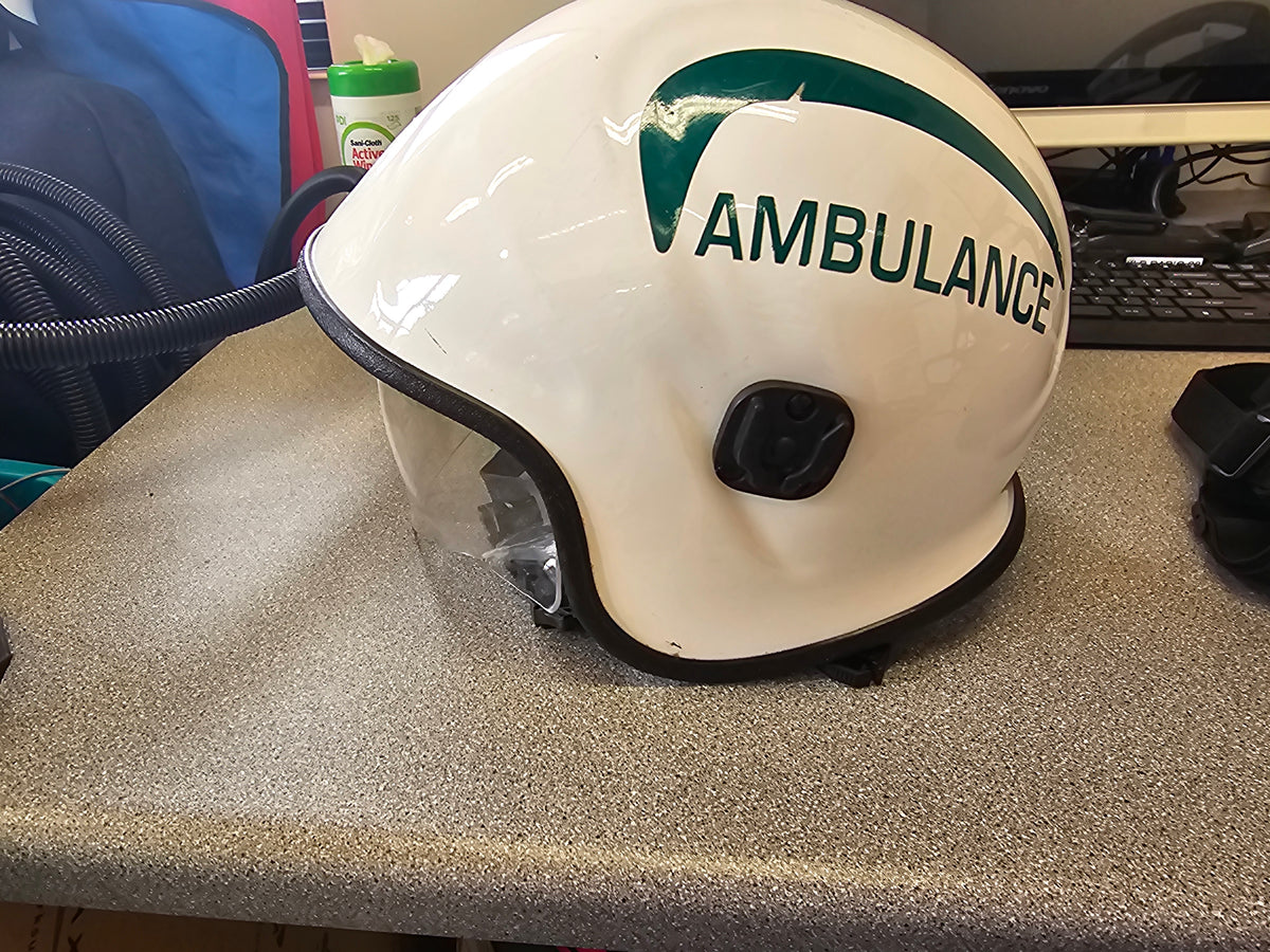 Pacific White Ambulance helmets