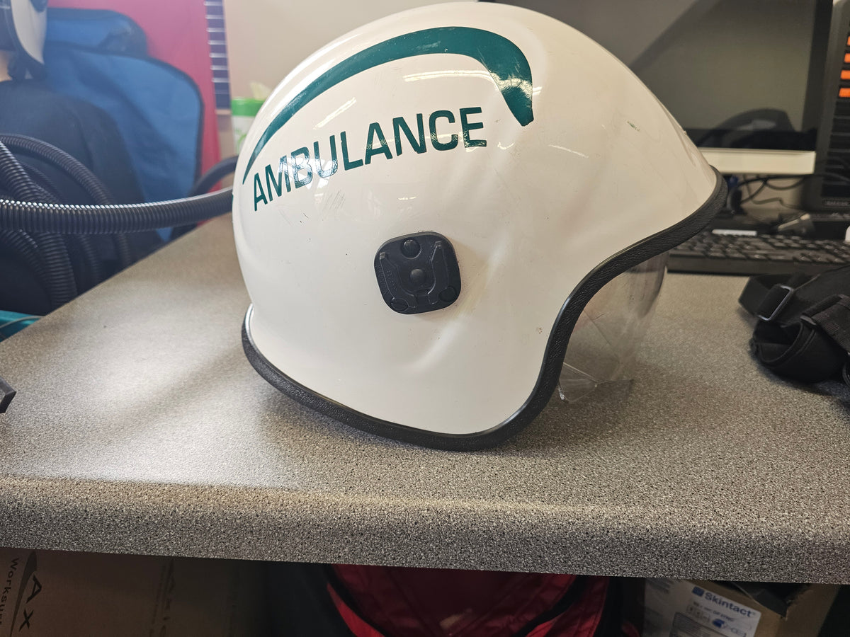 Pacific White Ambulance helmets