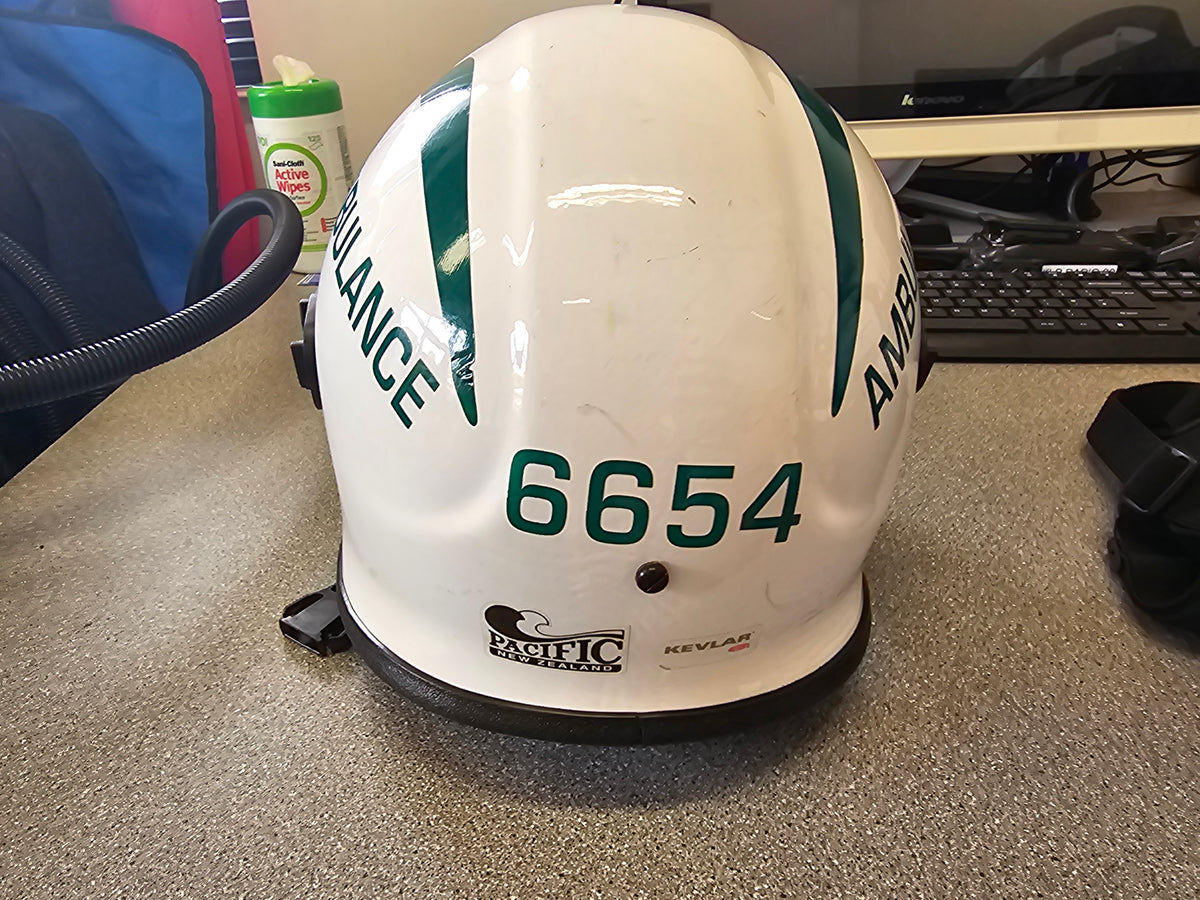 Pacific White Ambulance helmets